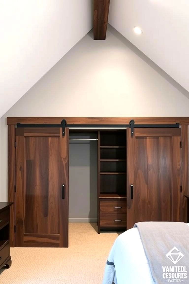 Sliding Barn Doors - 24 Sloped Ceiling Closet Ideas