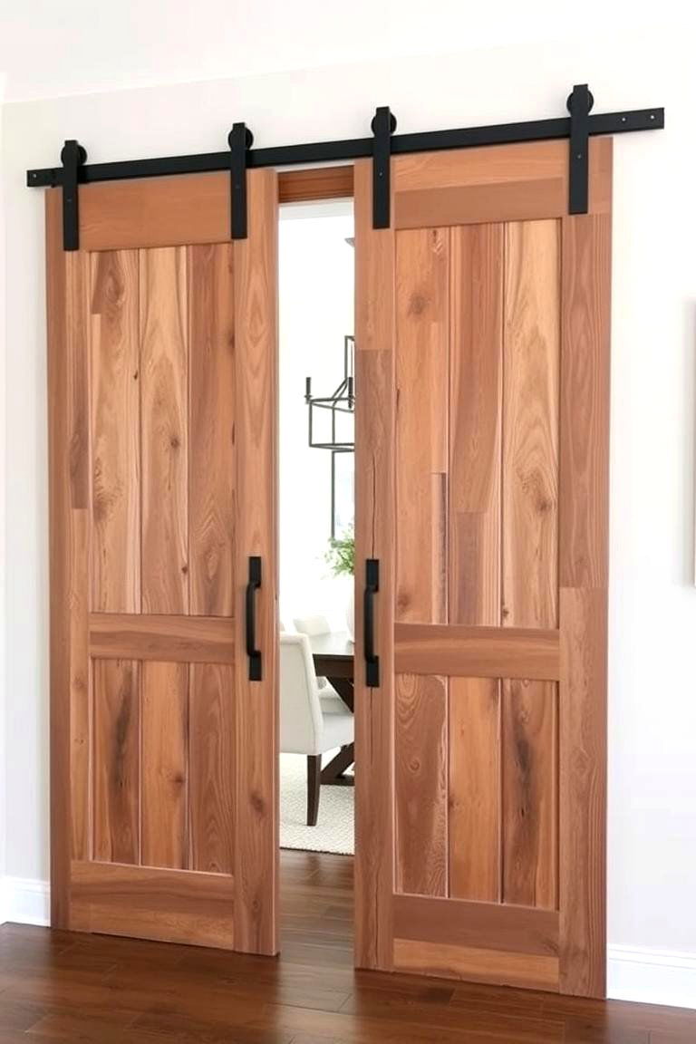 Sliding Barn Doors for a Rustic Touch - 24 Modern Farmhouse Dining Room Ideas