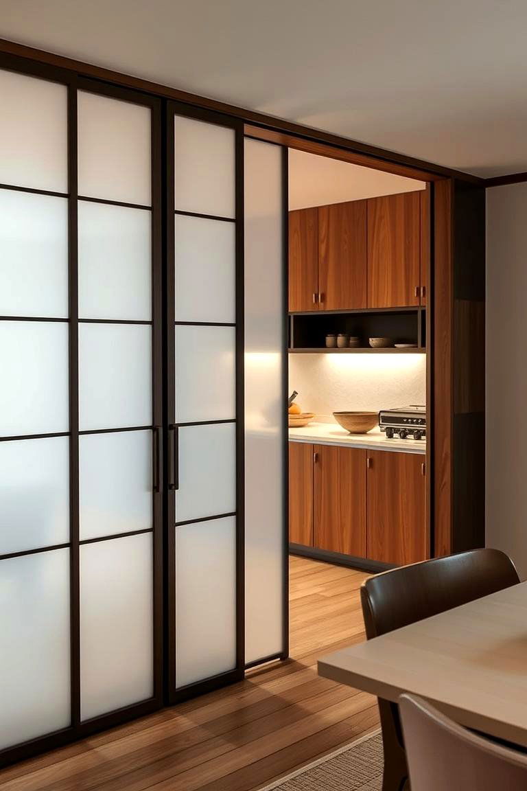 Sliding Doors for a Seamless Look - 24 Japandi Kitchen Ideas