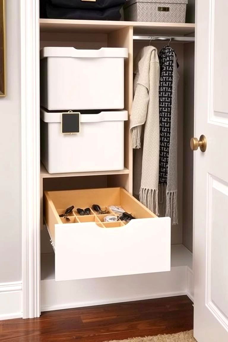 Sliding Drawers for Small Accessories - 24 Entryway Closet Ideas