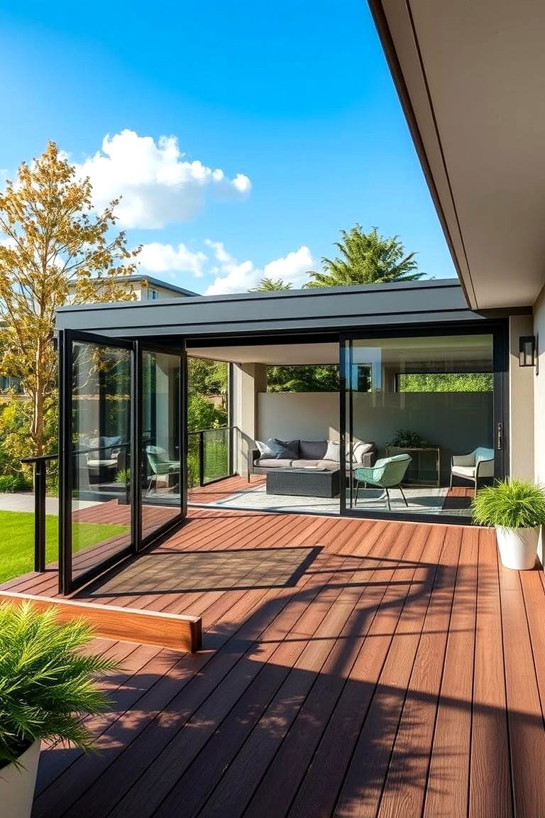 Sliding Glass Panels - 24 Deck Privacy Ideas