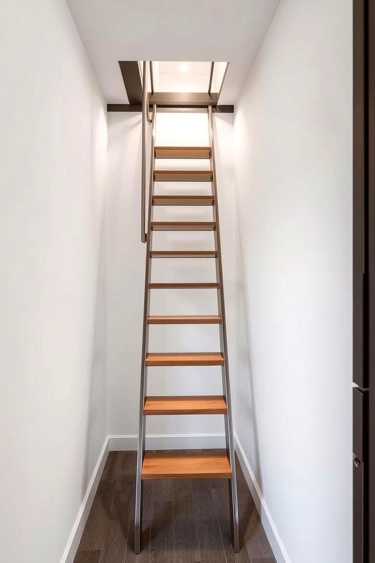 Sliding Ladder Stairs - 24 Basement Stair Ideas