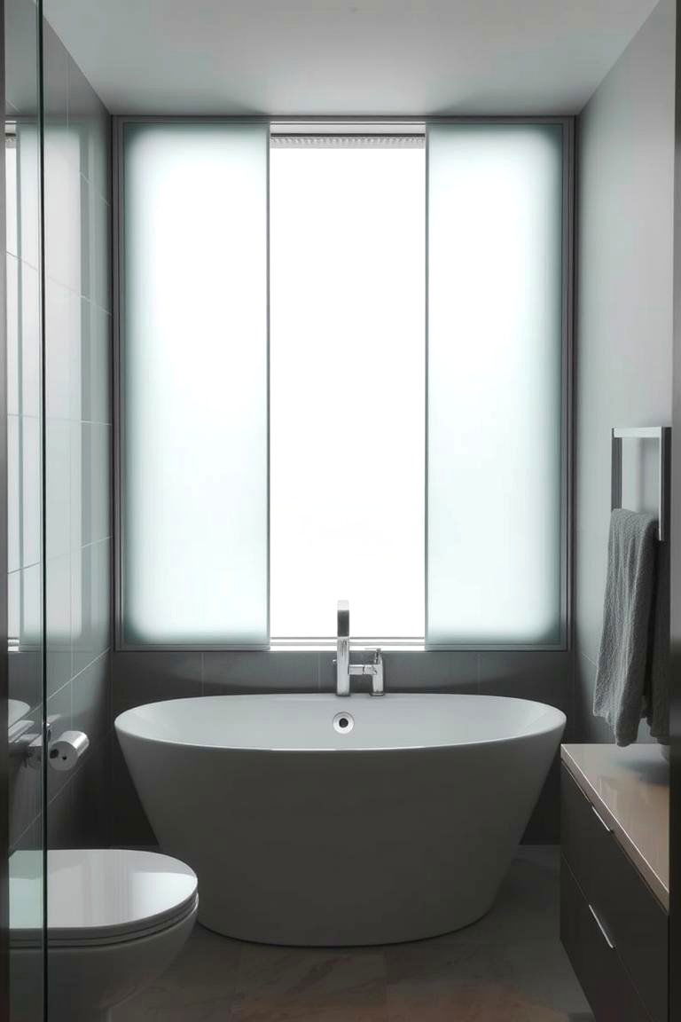 Sliding Panels for a Contemporary Look - 24 Bathroom Window Treatment Ideas