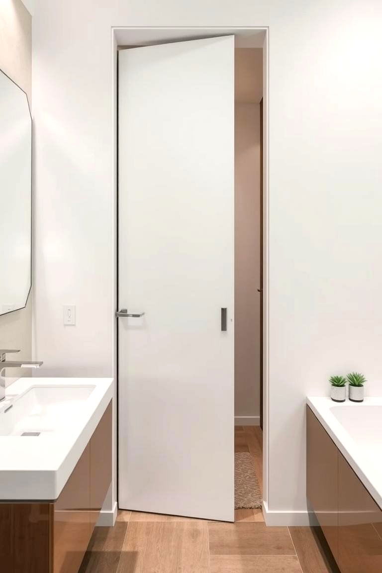 Sliding Pocket Door for Seamless Flow - 24 Bathroom Door Ideas