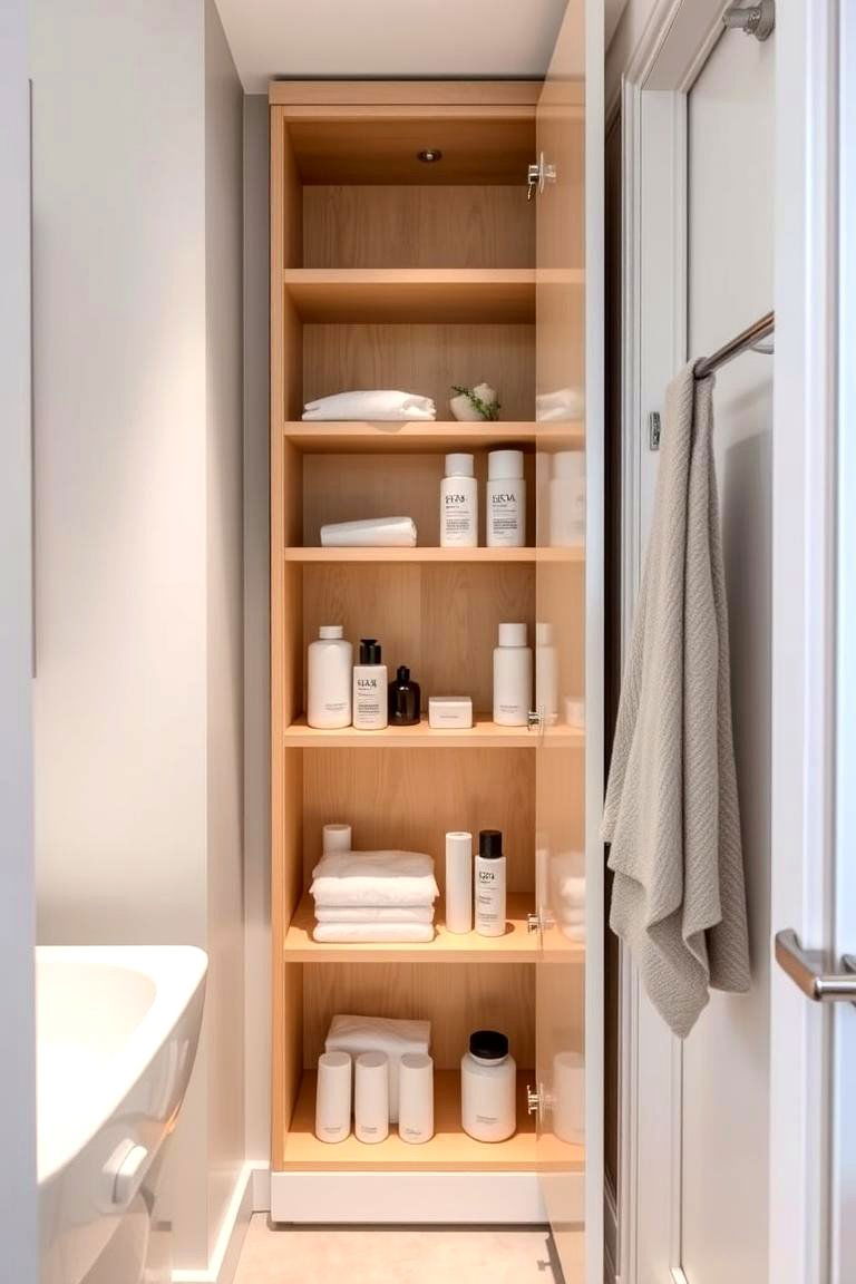 Slim Storage Cabinet - 24 Bathroom Storage Ideas