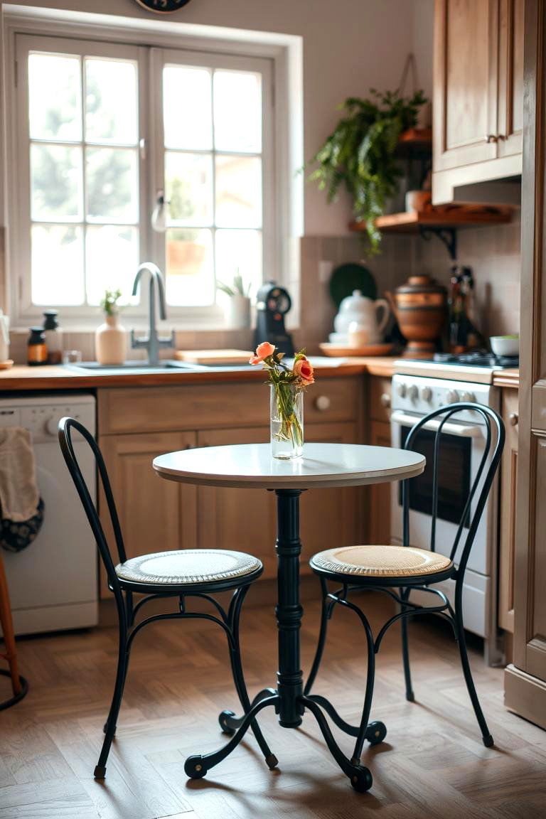 Small Bistro Cafe Table Charm - 24 Small Kitchen Table Ideas