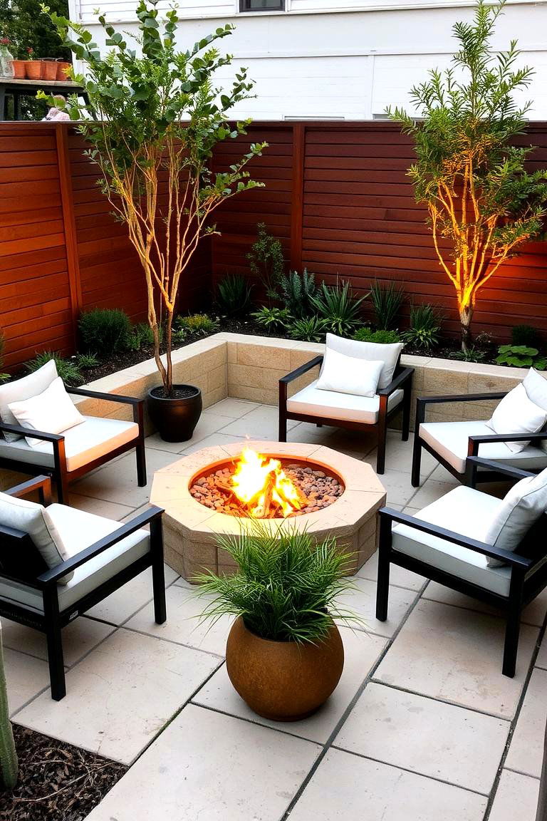 Small Fire Pit - 24 Modern Small Garden Ideas