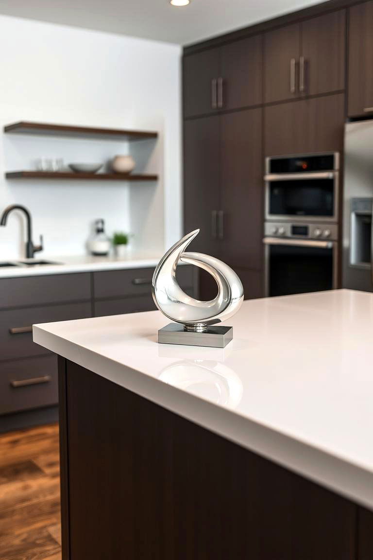Small Sculptural Art Piece - 24 kitchen island decor ideas