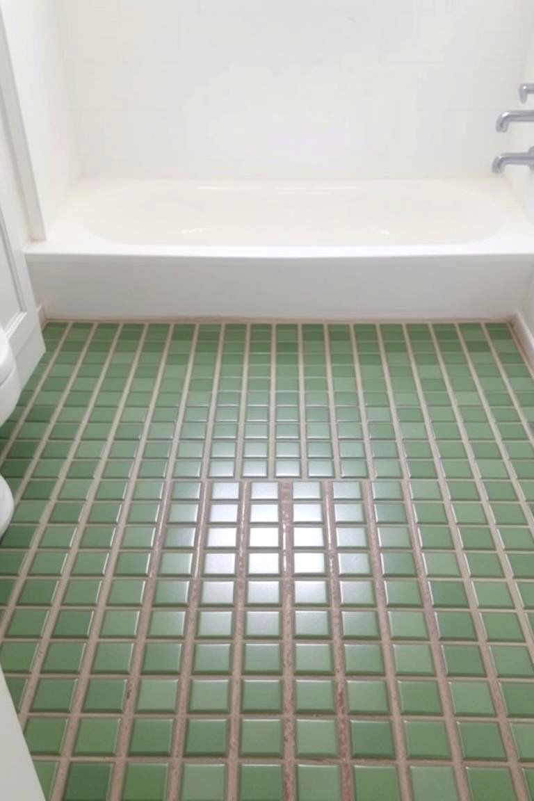 Small Square Green Tiles - 24 Green Bathroom Tile Ideas