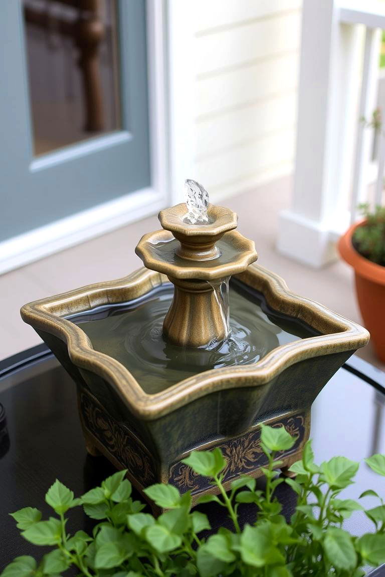 Small Tabletop Fountain - 24 Backyard Fountain Ideas