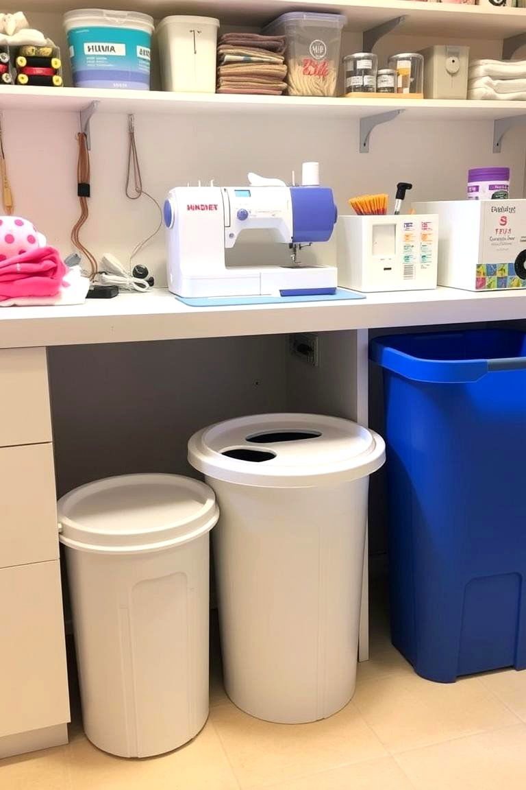 Small Trash Can and Recycling Bin - 24 Sewing Room Ideas