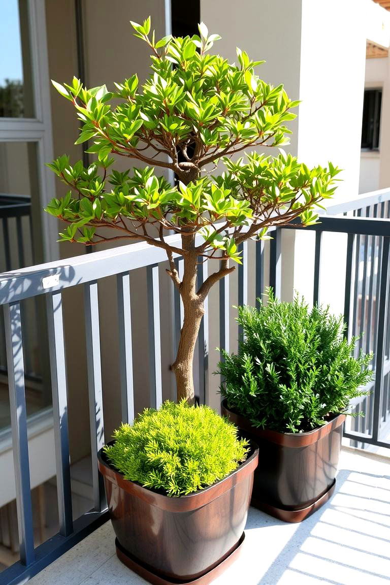 Small Tree and Shrub Ensemble - 24 Balcony Garden Ideas