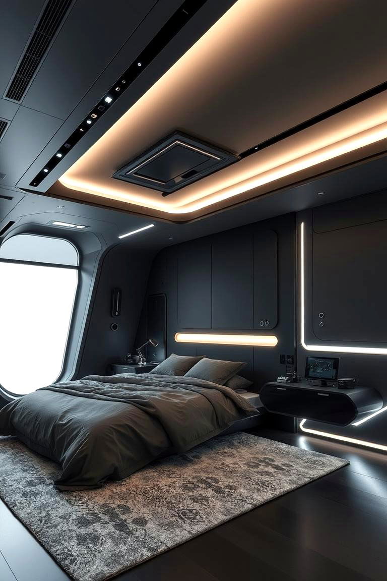 Smart Bedroom Tech - 24 Dark Grey Bedroom Ideas