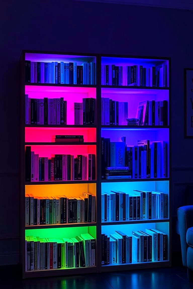 Smart Color Changing LED Bulbs - 24 Bookshelf Lighting Ideas