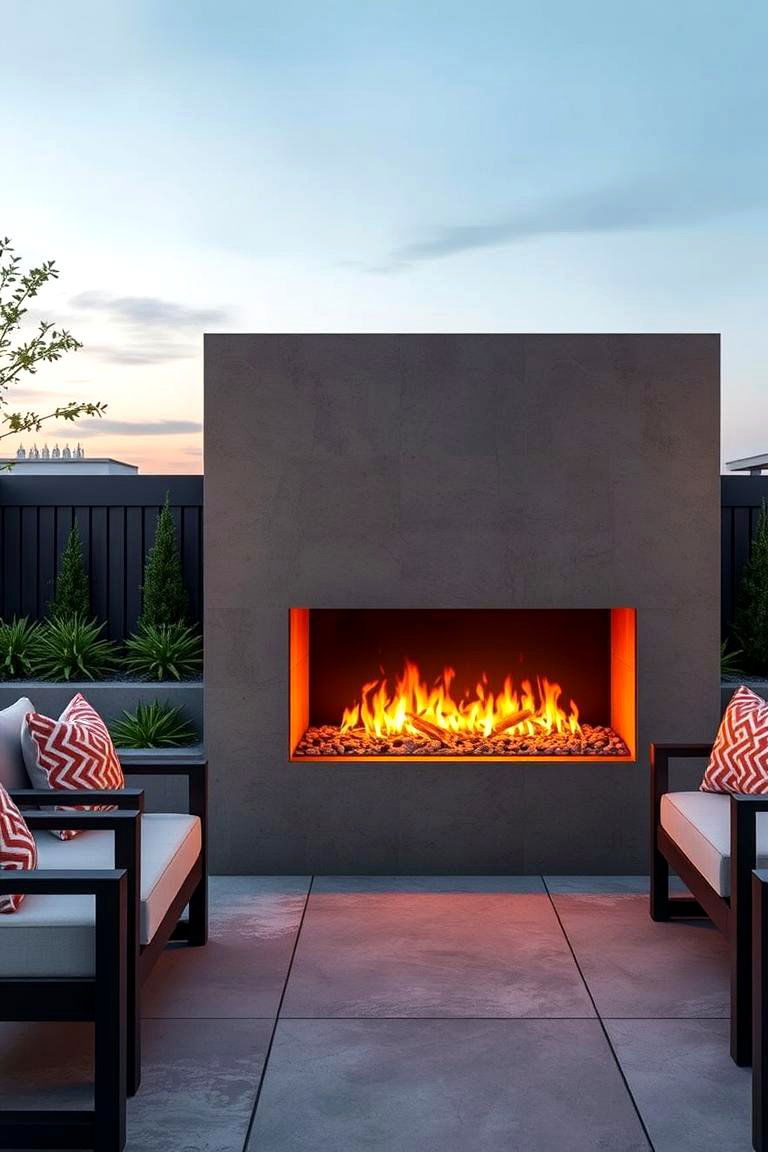 Smart Controlled Fireplace Feature - 24 Outdoor Corner Fireplace Ideas