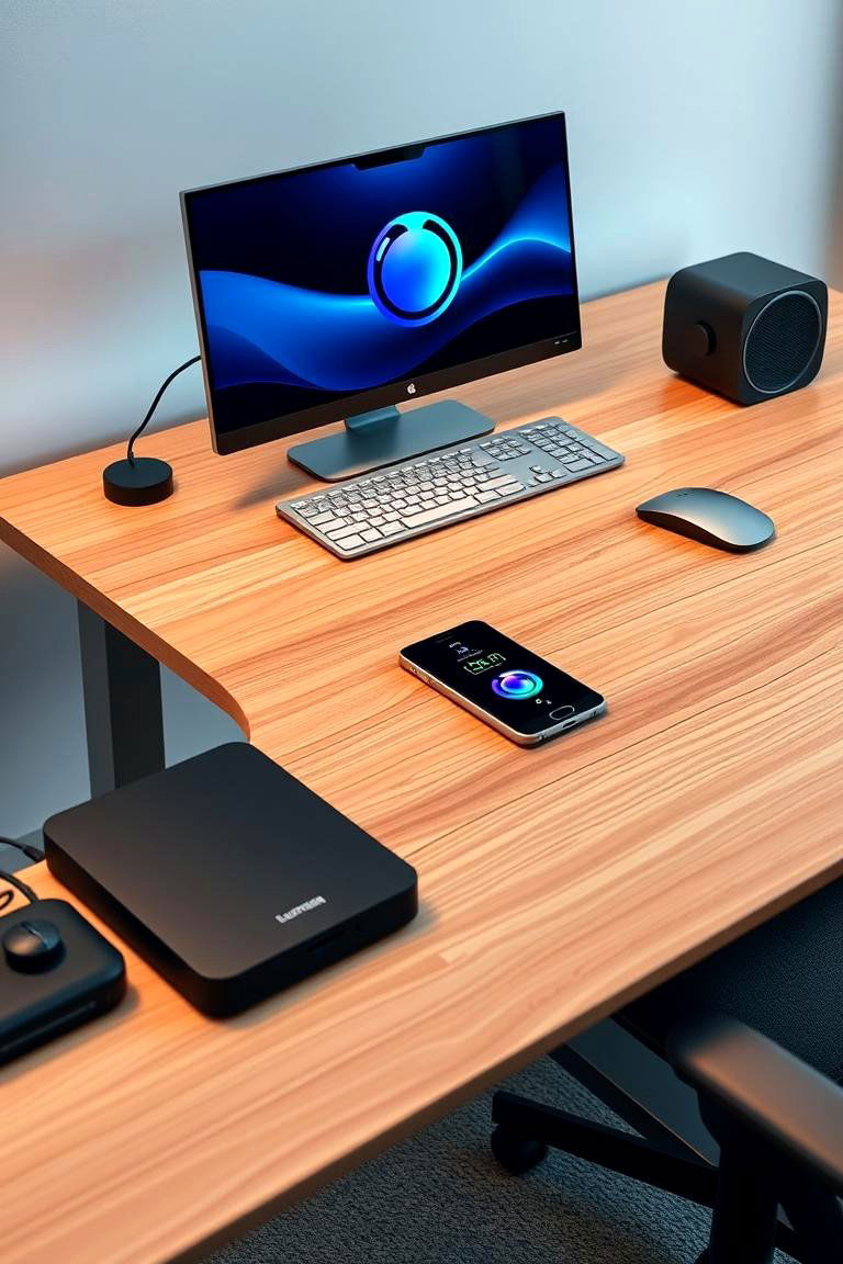 Smart Desk with Integrated Technology - 24 Desk Ideas