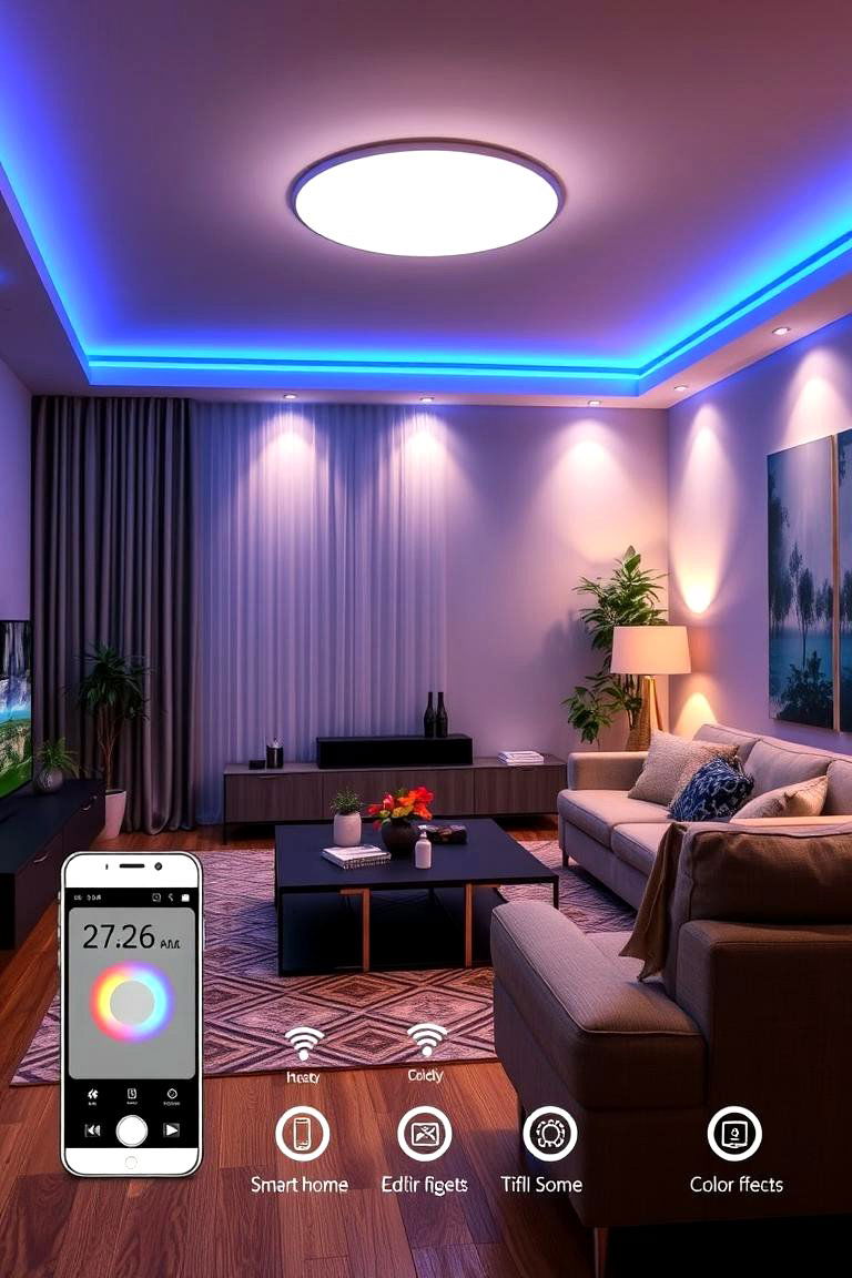 Smart Home Compatible Lighting - 24 Living Room Ceiling Lighting Ideas