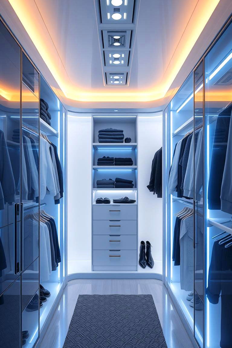 Smart Home Controlled Closet Lights for Ultimate Convenience - 24 Closet Lighting Ideas