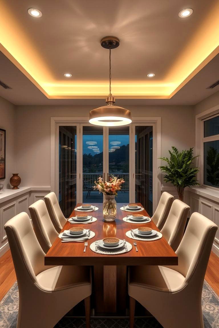 Smart Home Controlled Lights - 24 Dining Room Lighting Ideas