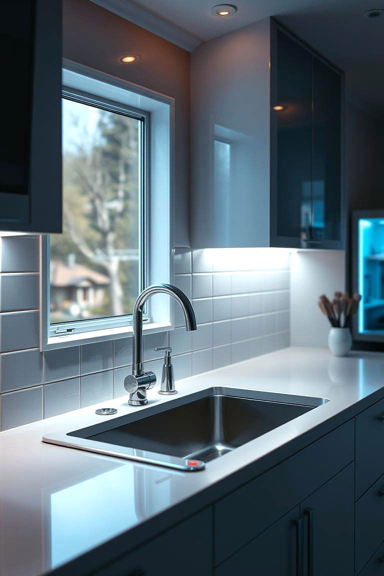 Smart Home Integrated Lighting - 24 Kitchen Sink Lighting Ideas