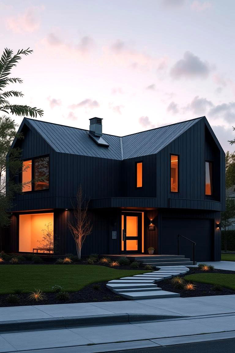 Smart Home Integration - 24 black siding house ideas