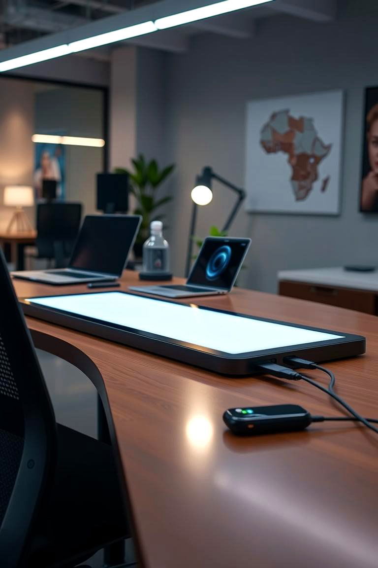 Smart LED Desk with Charging Ports - 24 Studio Furniture Ideas