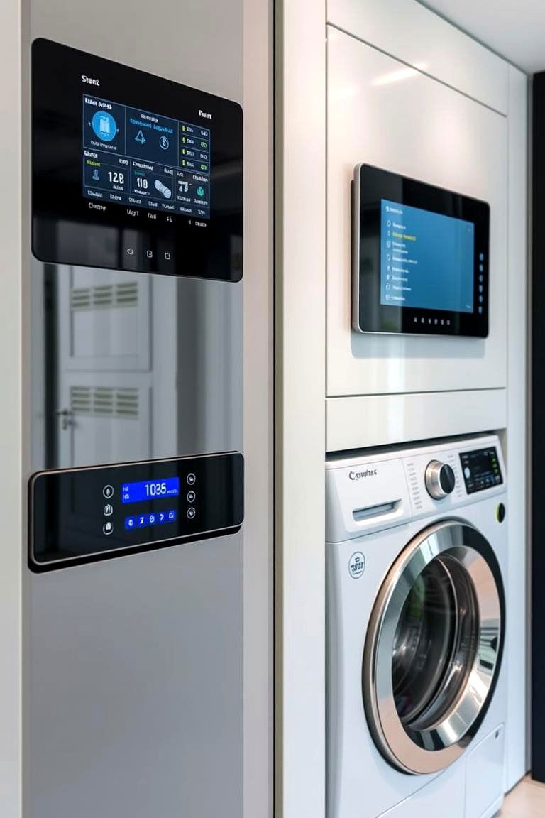 Smart Laundry Automation - 24 Stackable Laundry Room Ideas