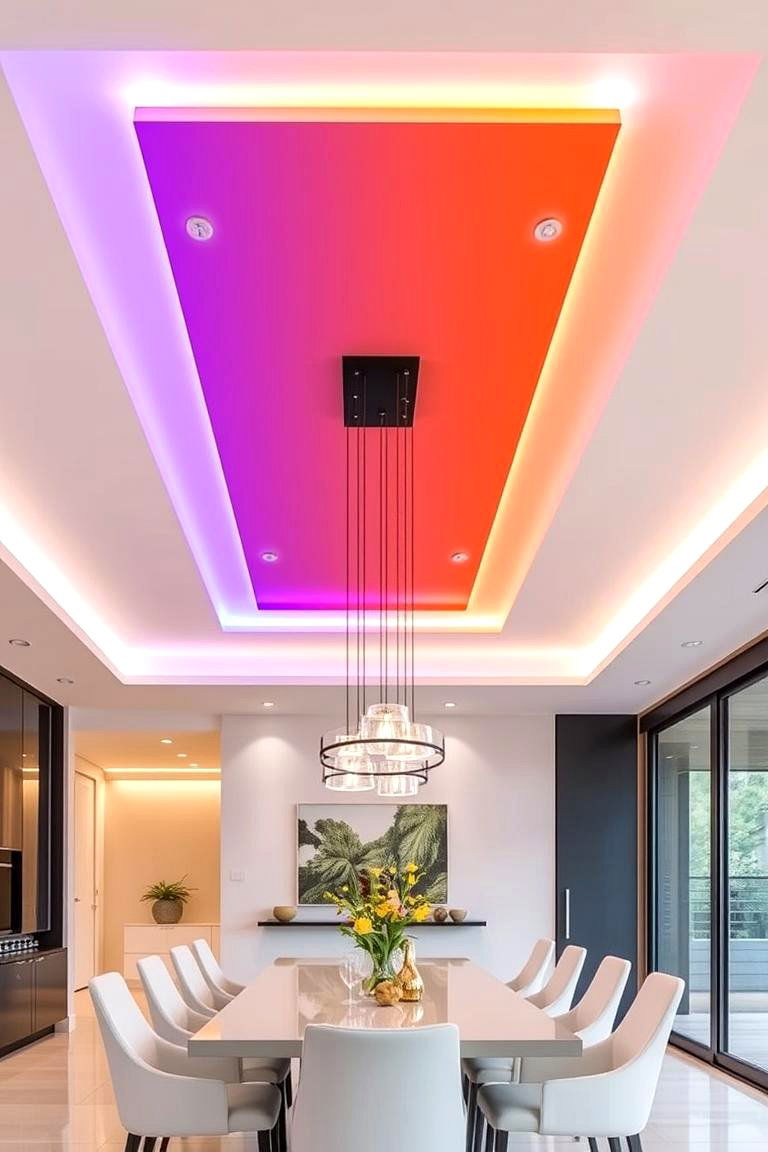 Smart Lighting Integrated Ceiling - 24 Dining Room Ceiling Ideas