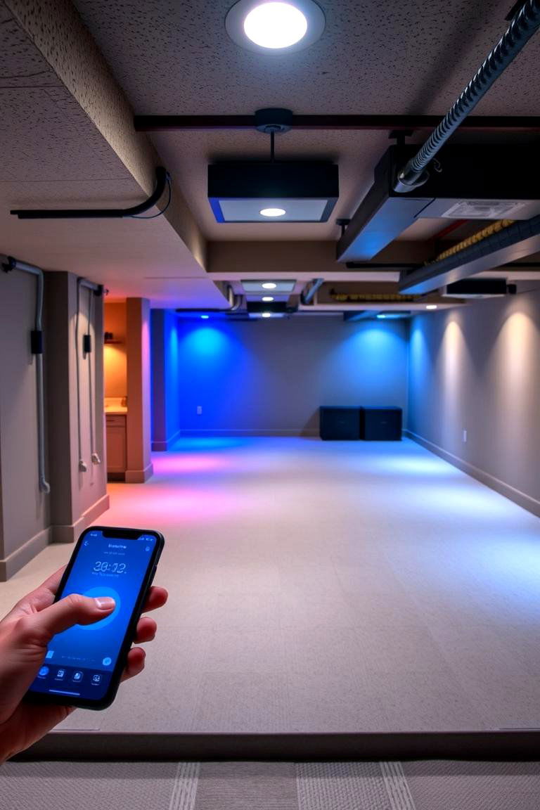 Smart Lighting for Modern Convenience - 24 Basement Lighting Ideas