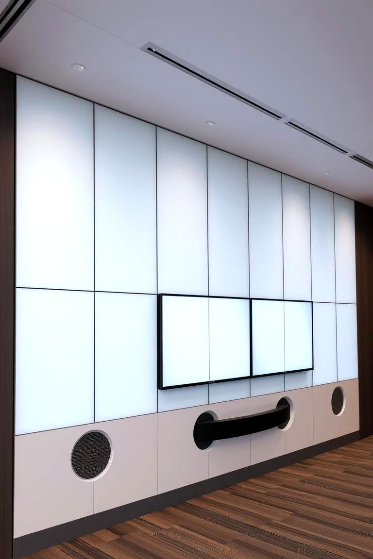Smart Media Wall with Hidden Technology - 24 Media Wall Ideas