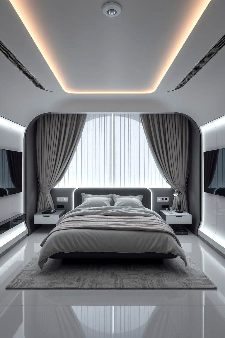 Smart Motorized Curtains - 24 Bedroom Curtain Ideas