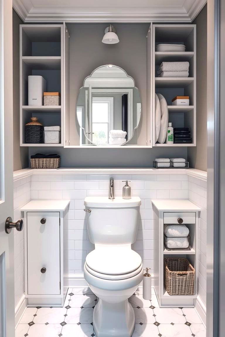 Smart Organization for Effortless Order - 24 Small Powder Room Ideas