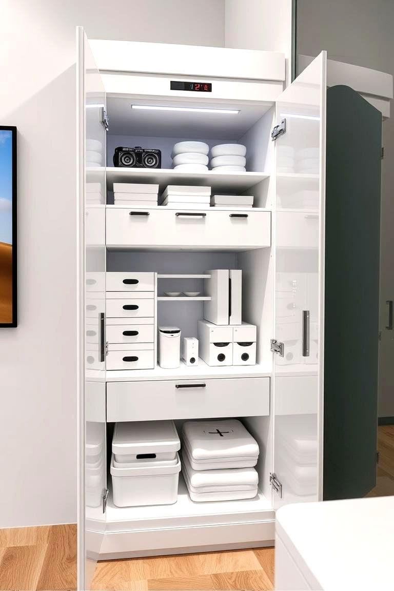 Smart Organizational Feature Cabinet - 24 Corner Cabinet Ideas