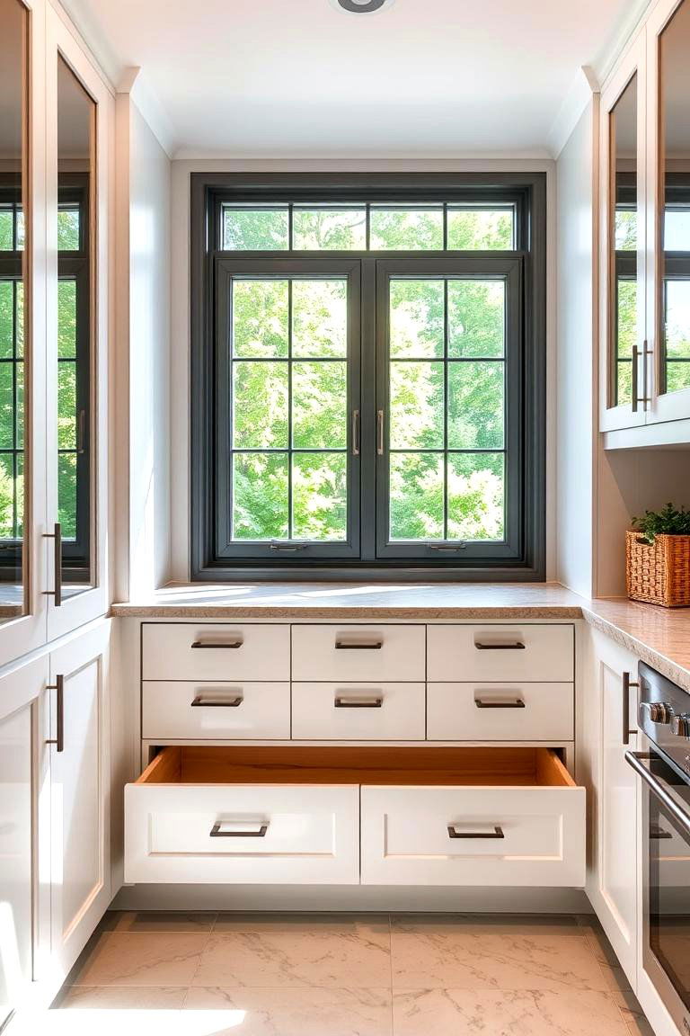 Smart Storage Integration - 24 Kitchen Bay Window Ideas