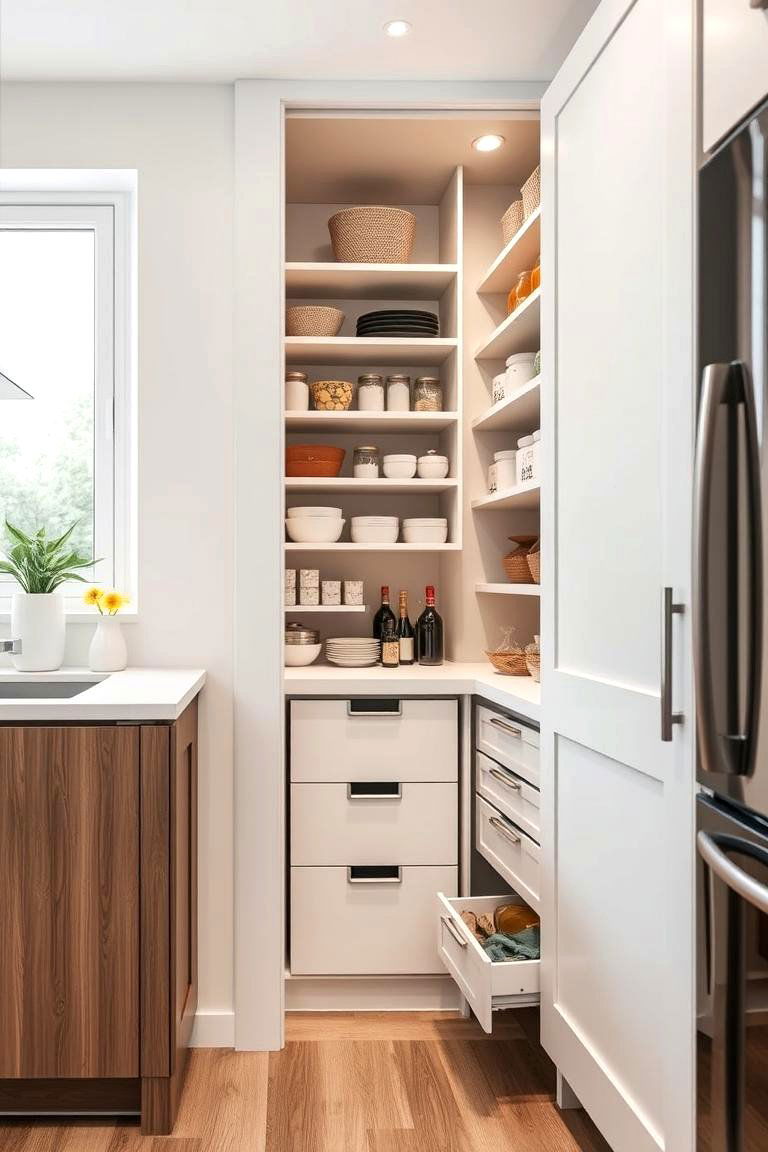 Smart Storage Pantry - 24 Kitchen Corner Ideas