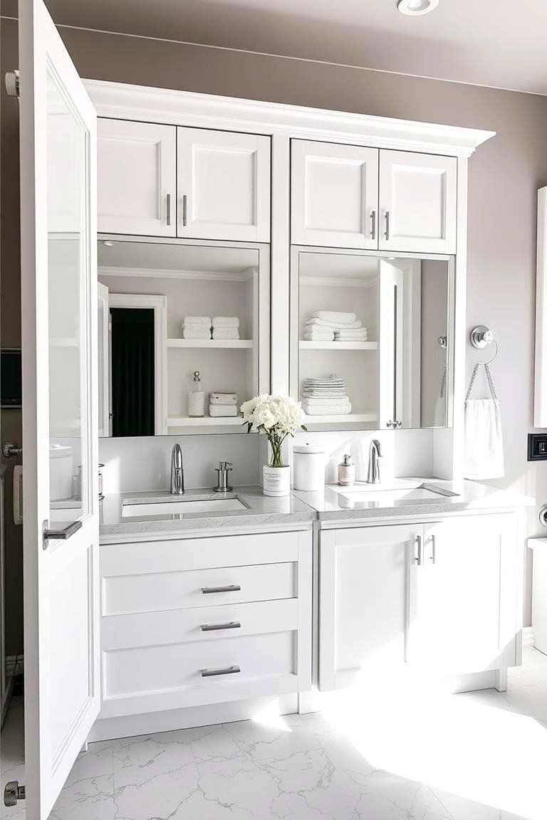 Smart Storage Solutions - 24 Double Vanity Bathroom Ideas