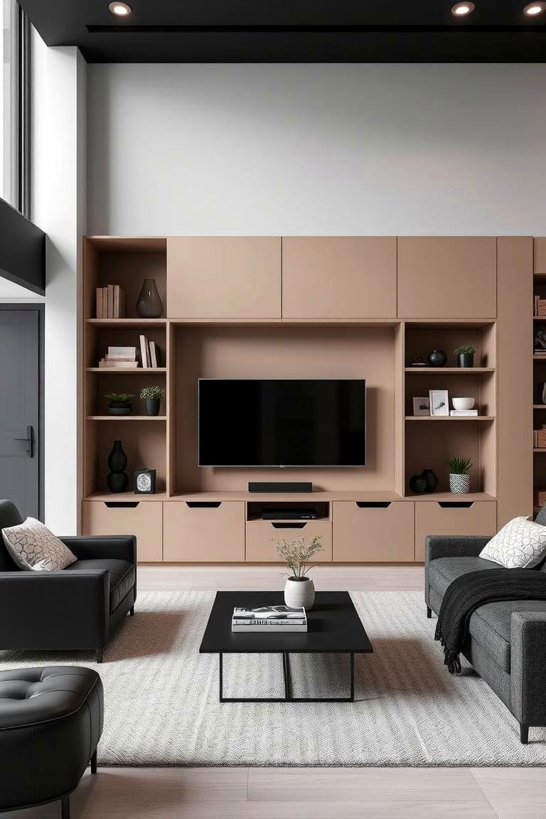 Smart Storage Solutions - 24 Black and Beige Living Room Ideas