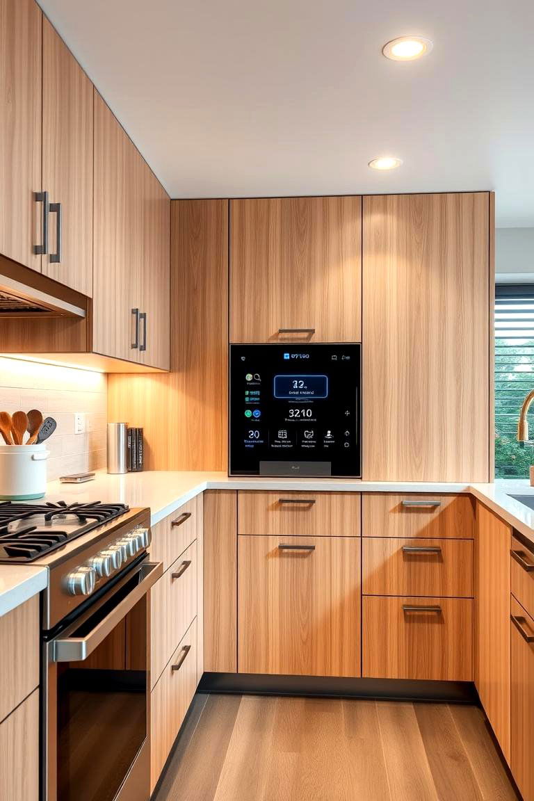 Smart Tech Integrated Kitchen - 24 Kitchens With Light Wood Cabinets