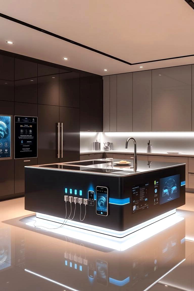 Smart Tech Island - 24 Small Kitchen Island Ideas