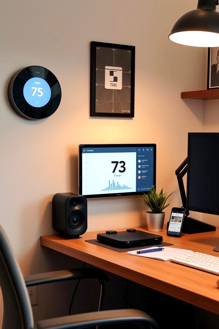 Smart Thermostat and Energy Management - 24 Green Home Office Ideas