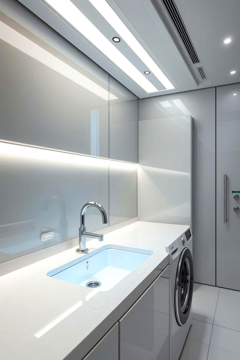 Smart Touchless Operation - 24 Laundry Room Sink Ideas