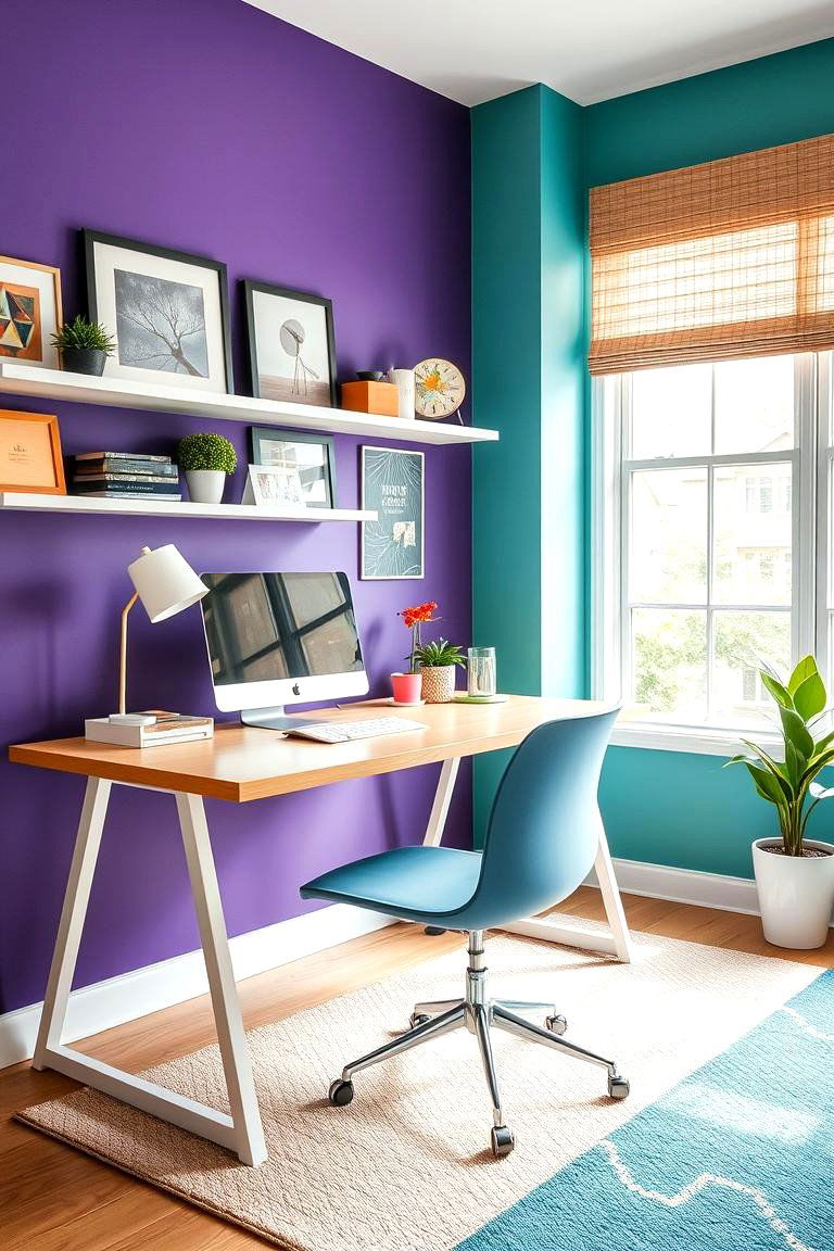 Smart Use of Color - 24 Budget Home Office Ideas