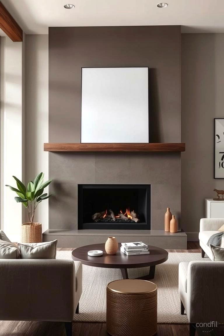 Smoky Taupe Fireplace - 24 Fireplace Paint Ideas