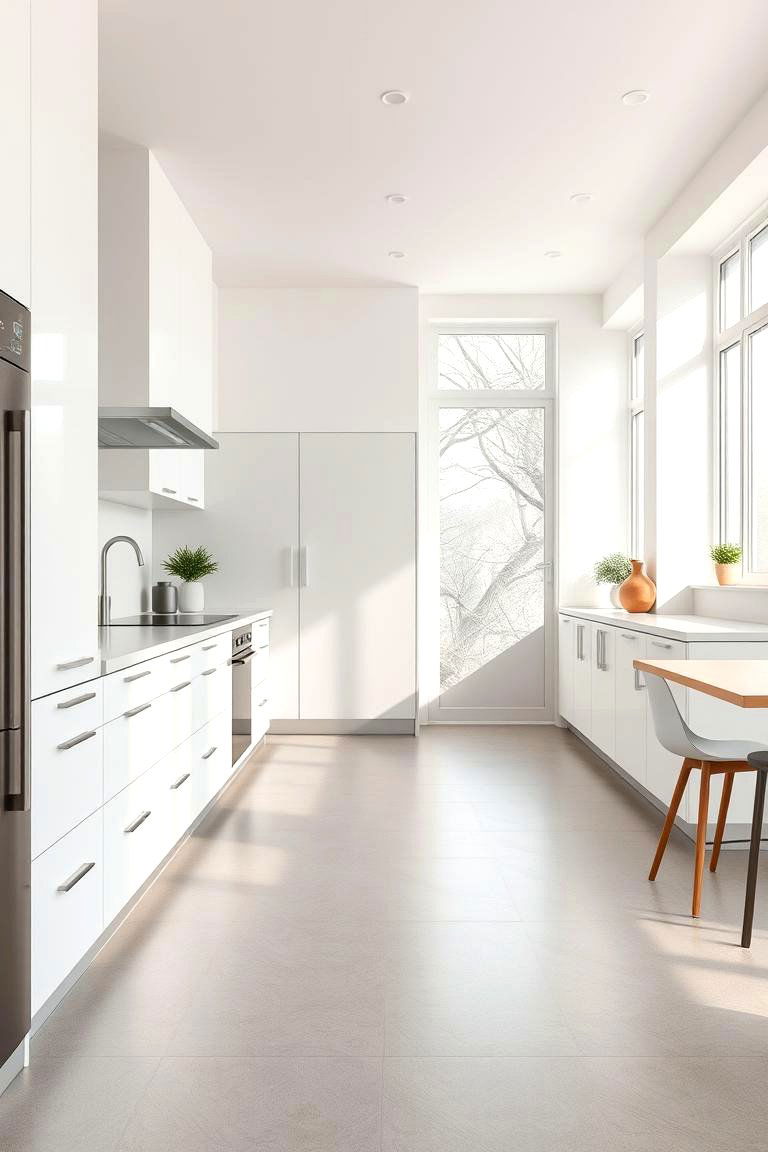 Smooth Seamless Integration - 24 Linoleum Kitchen Flooring Ideas
