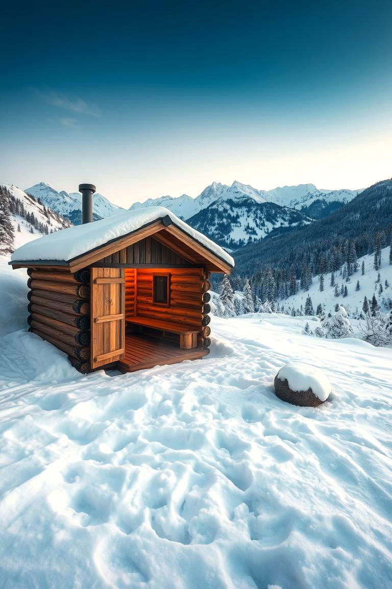 Snowy Wilderness Sauna - 24 Outdoor Sauna Ideas