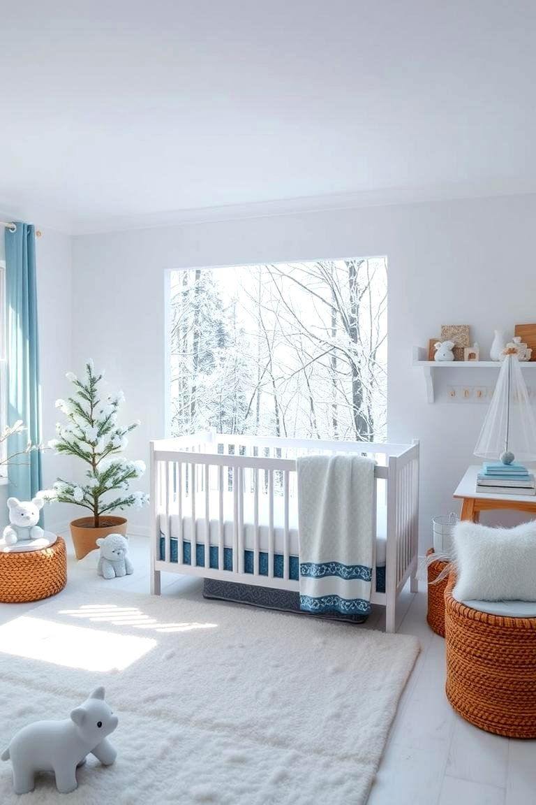Snowy Woodland Nursery - 24 Nature Themed Nursery Ideas