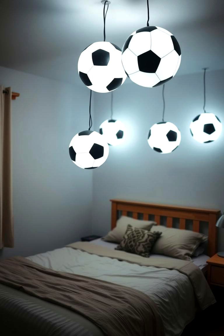 Soccer Ball Inspired Lighting - 24 Soccer Themed Bedroom Ideas