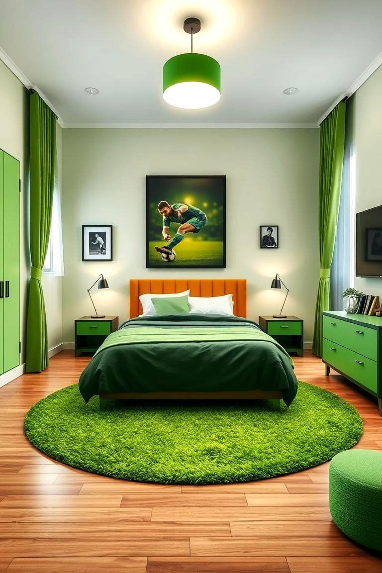 Soccer Ball Rug - 24 Soccer Themed Bedroom Ideas