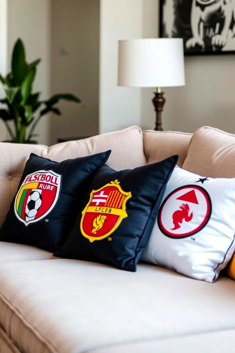 Soccer Team Throw Pillows - 24 Soccer Themed Bedroom Ideas