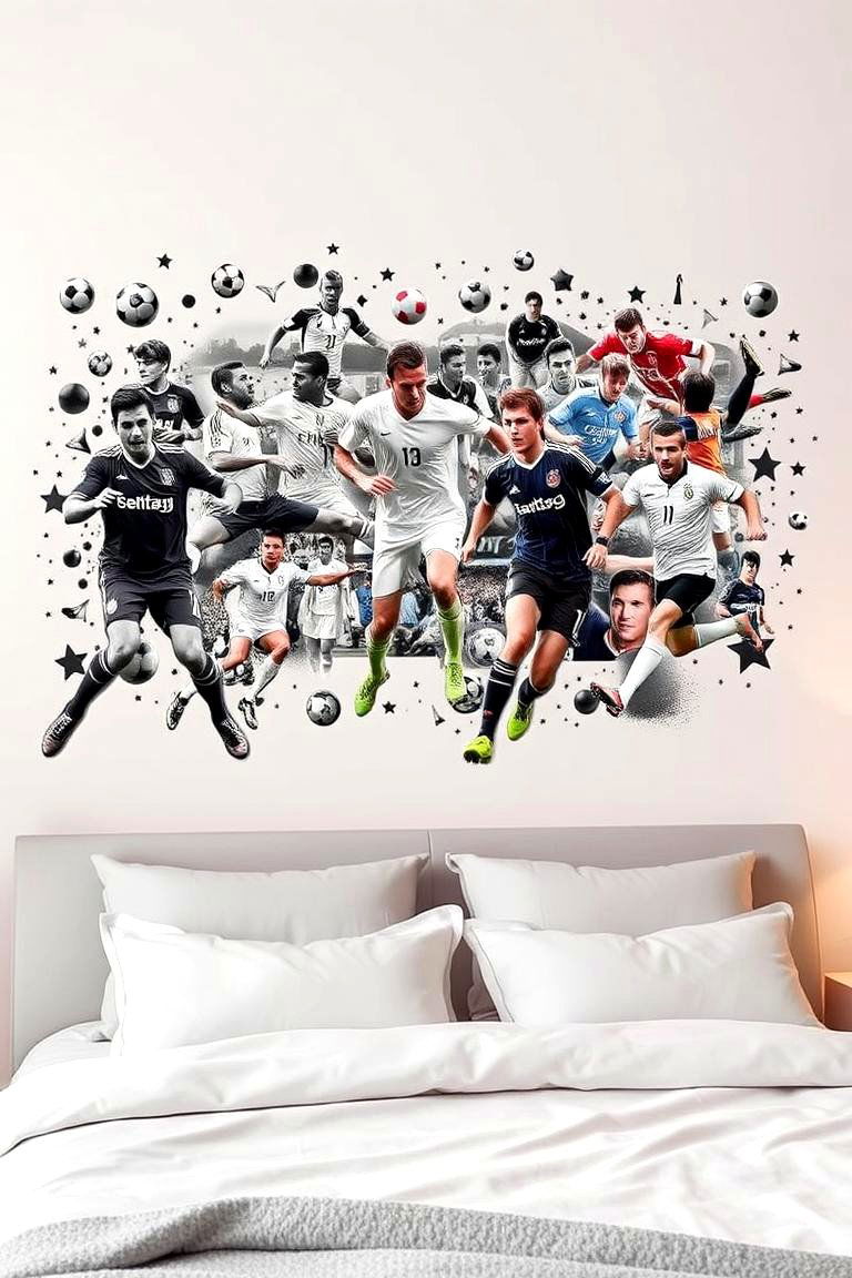 Soccer Themed Wall Art Collage - 24 Soccer Themed Bedroom Ideas